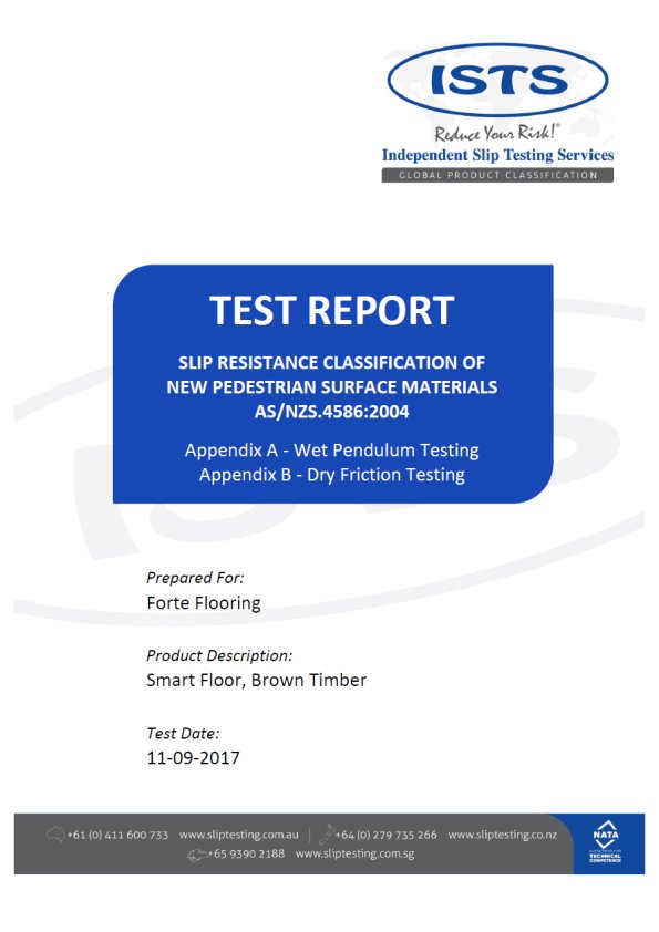 Smartfloor Slip Test: AS/NZS 4586