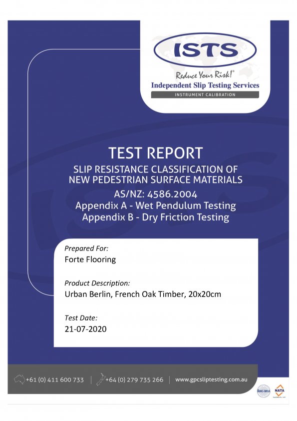 Urban Test Results - Slip Resistance AS/NZ 4586