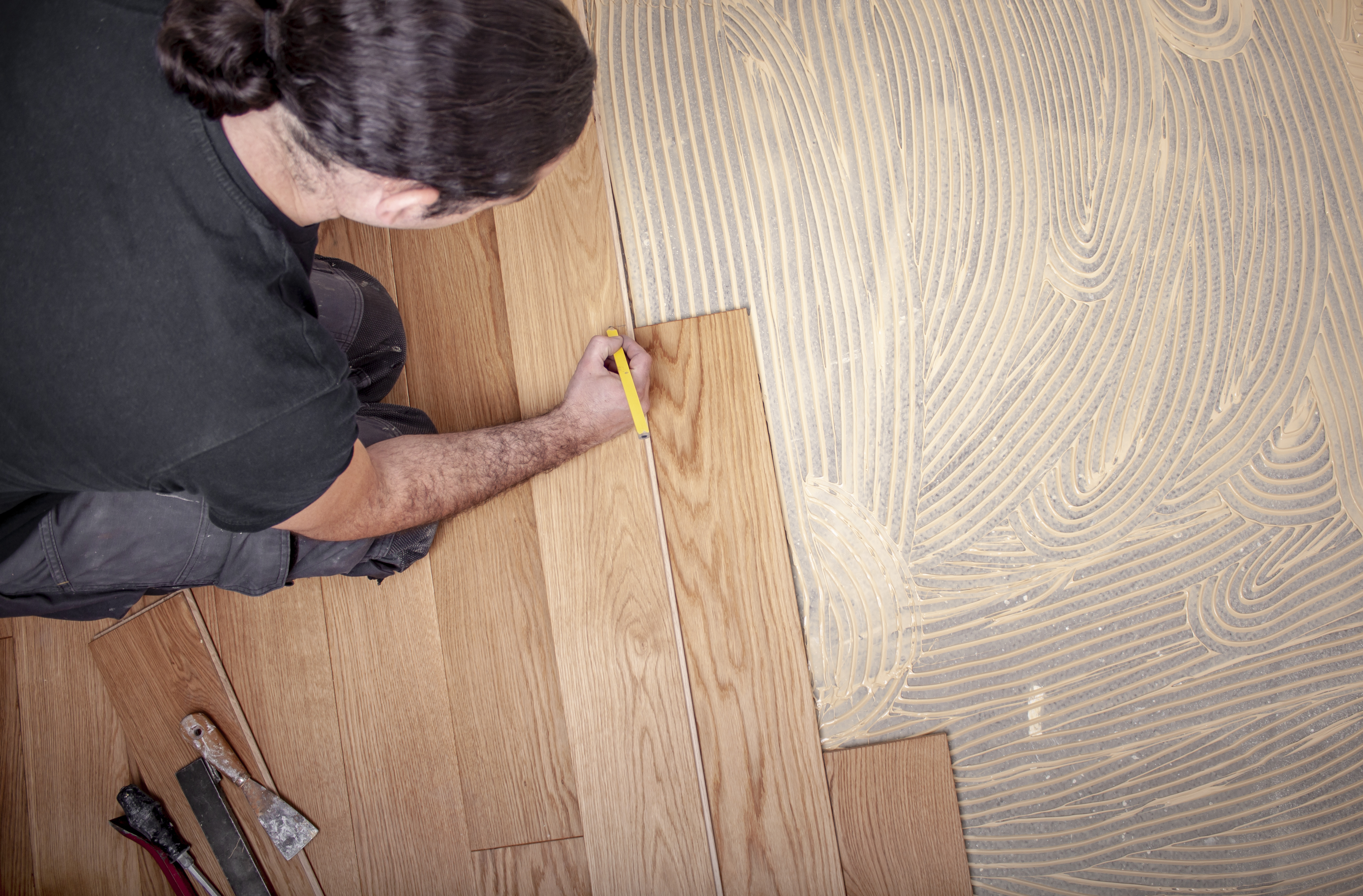 Glue down shop laminate flooring